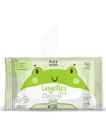 Mkl Baby Green Lingettes à L'eau Hypoallergénique Bio Paquet/56 à Paris