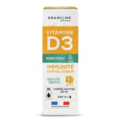 Granions Vitamine D3 Solution Buvable Fl Compte-gouttes/20ml à MONTEUX
