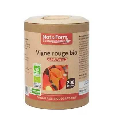 Nat&form Eco Responsable Vigne Rouge Bio Gélules B/200 à PINS-JUSTARET
