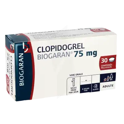 Clopidogrel Biogaran 75 Mg, Comprimé Pelliculé à Bassens