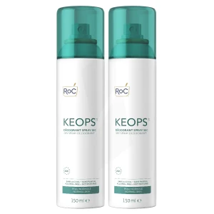 Roc Keops Déodorant Spray Sec 24h 2x150ml