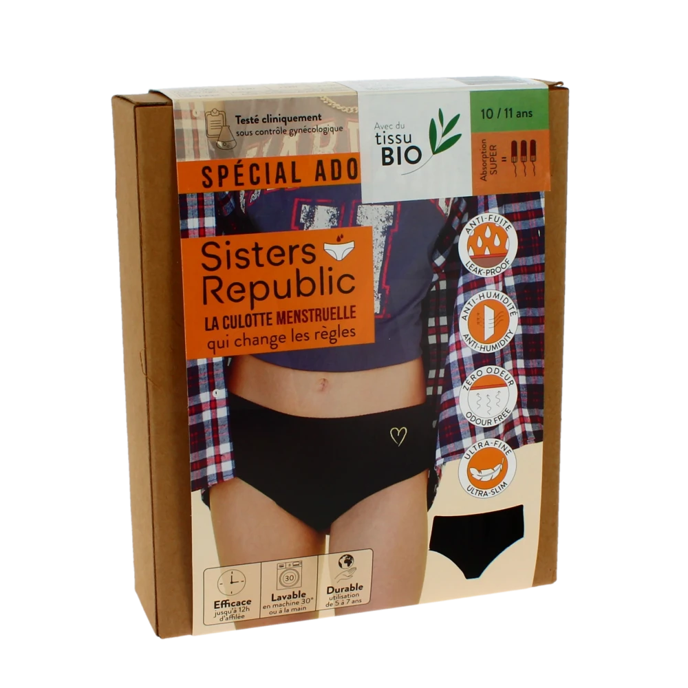 Sisters Republic Tatoo Shorty Menstruelle Bikini Flux Super Coeur T10a