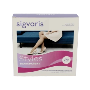 Sigvaris Styles Transparent Chaussettes  Femme Classe 2 Beige 110 Small Long