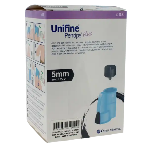 Unifine Plus Aiguille Avec Désadaptateur Pour Stylo 5mm B/100