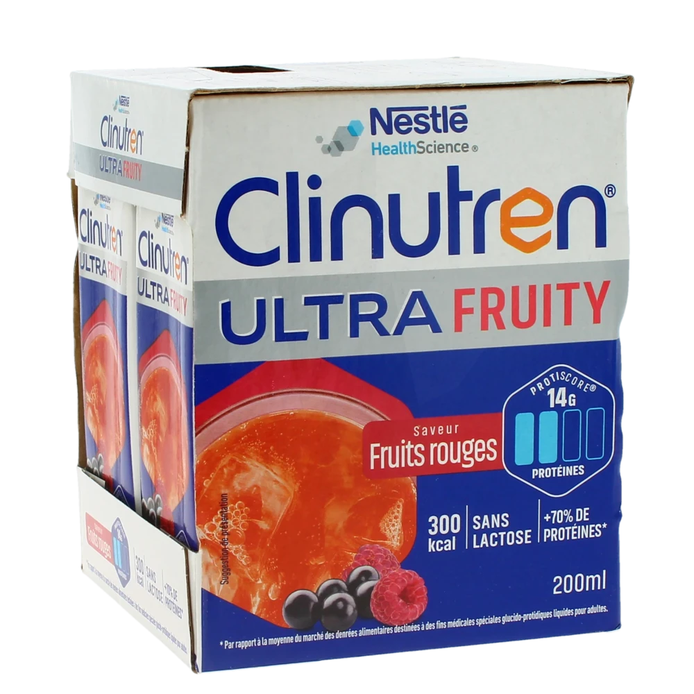 Clinutren Ultra Fruity Nutriment Fruits Rouges 4 Briquettes De 200 Ml