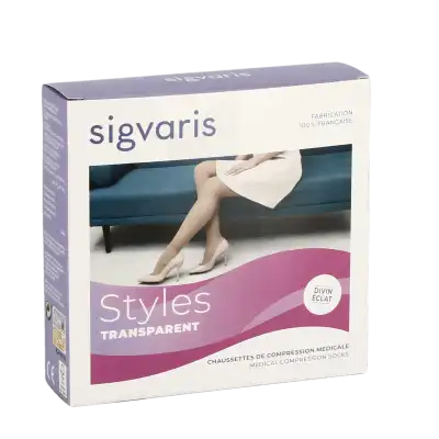 Sigvaris 2 Styles Transparent Chaussette Femme Po Beige 120 Mn+ à SOUILLAC