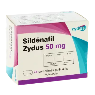 SILDENAFIL ZYDUS 50 mg, comprimé pelliculé