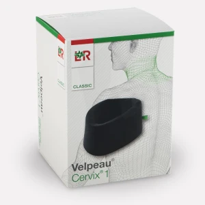 Velpeau Classic Cervix 1 Collier Cervical Souple Noir/vert Taille 3 Hauteur 7,5cm