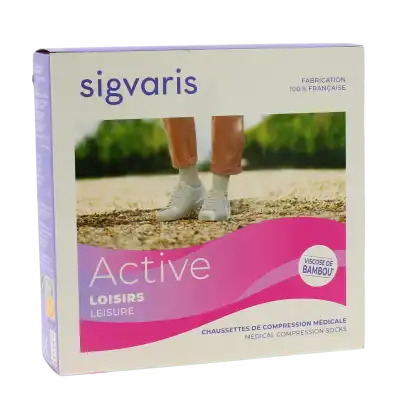 Sigvaris Active Loisirs Chaussette Classe 2 Femme Bleu Jean Long M à DIJON