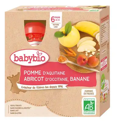 BABYBIO Gourde Pomme Abricot Banane