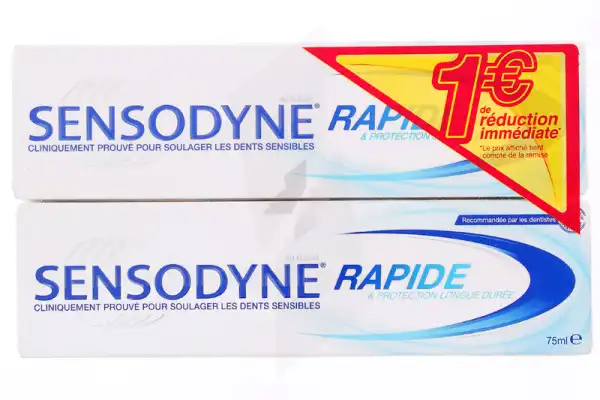 Sensodyne Rapide Dentifrice 2 X 75ml