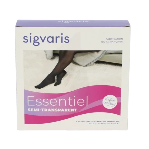 Sigvaris Essentiel Semi-transparent Chaussettes  Femme Classe 2 Dune X Large Long
