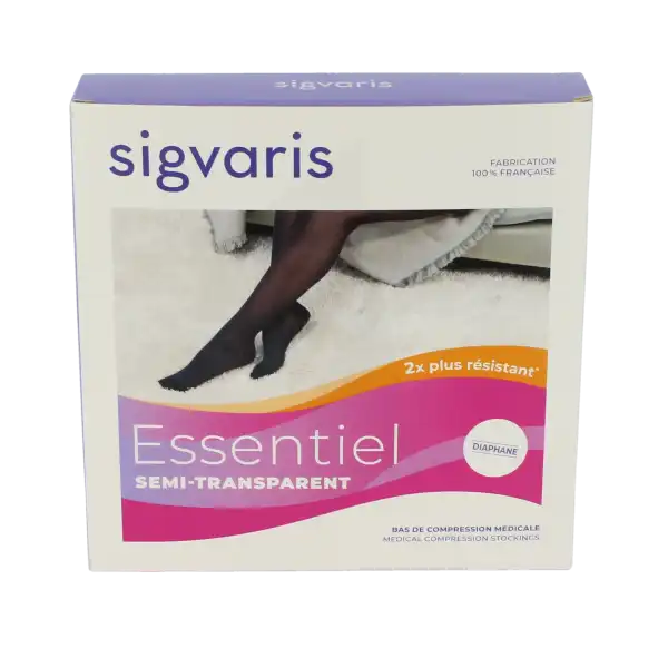 Sigvaris Essentiel Semi-transparent Bas Auto-fixants  Femme Classe 2 Naturel Small Normal