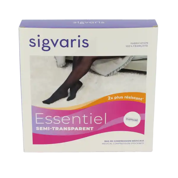 Sigvaris Essentiel Diaphane Semi-transparent Bas Auto-fixants Classe 2 Femme Naturel Normal S