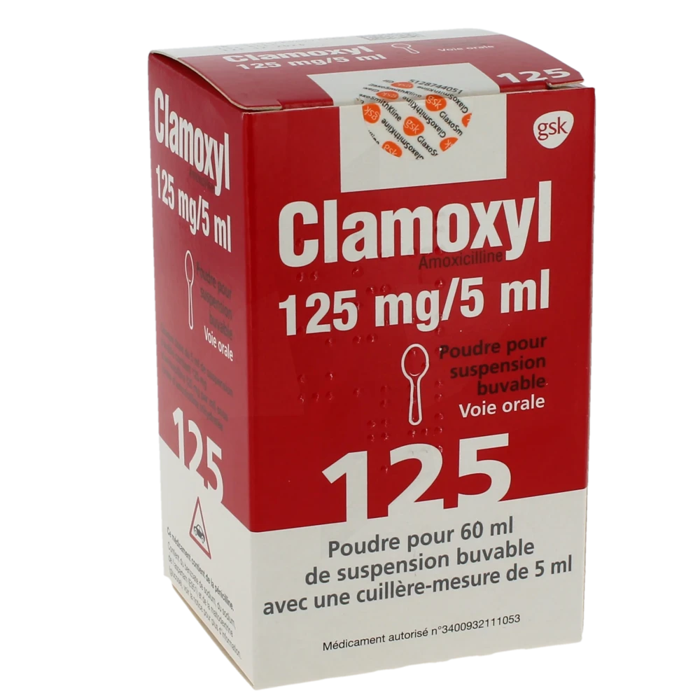 Clamoxyl 125 Mg/5 Ml, Poudre Pour Suspension Buvable