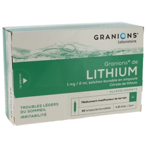 Granions De Lithium 1 Mg/ 2 Ml, Solution Buvable En Ampoule