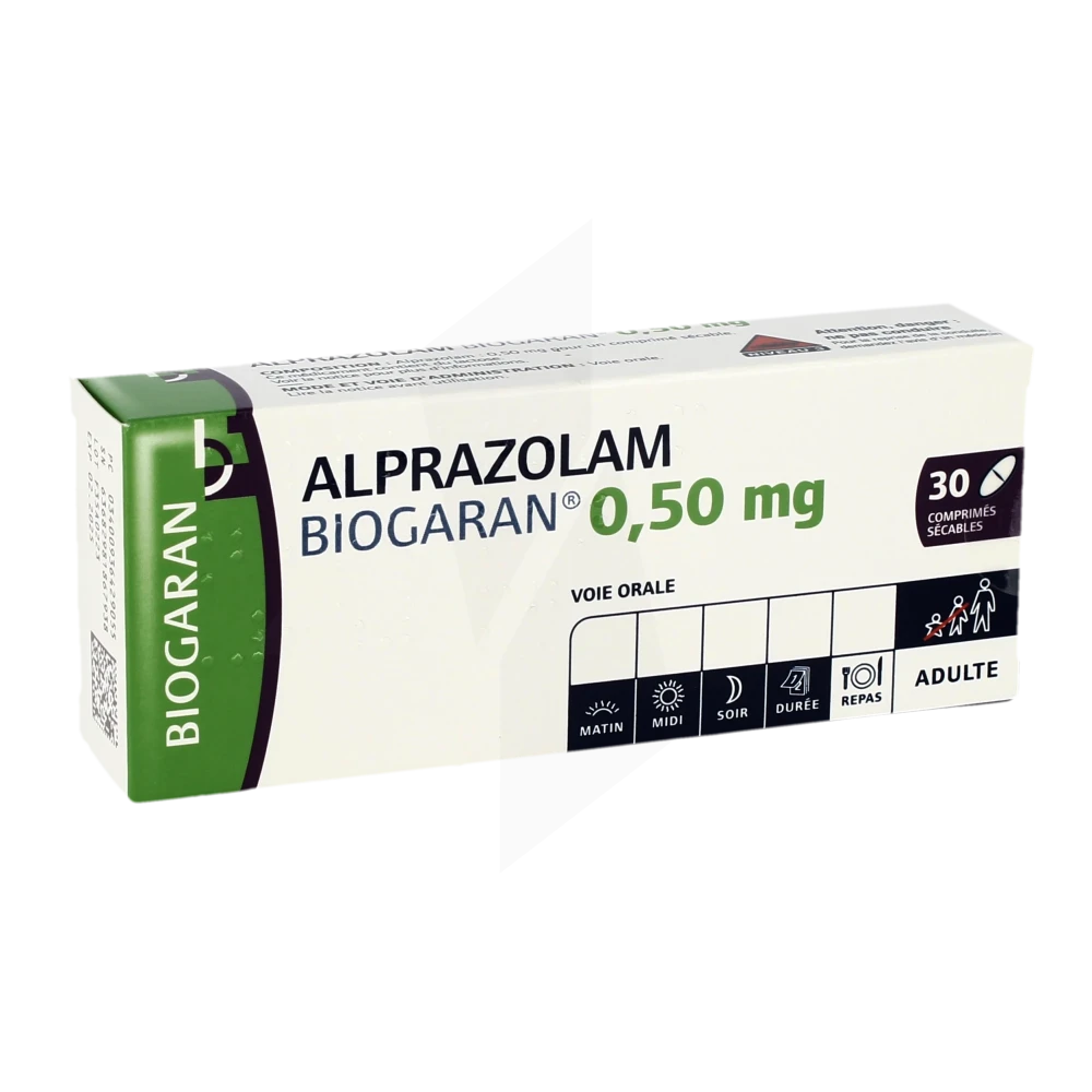 Alprazolam Biogaran 0,50 Mg, Comprimé Sécable