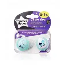 Tommee Tippee - Lot De 2 Sucettes Night Time - 6/18 Mois