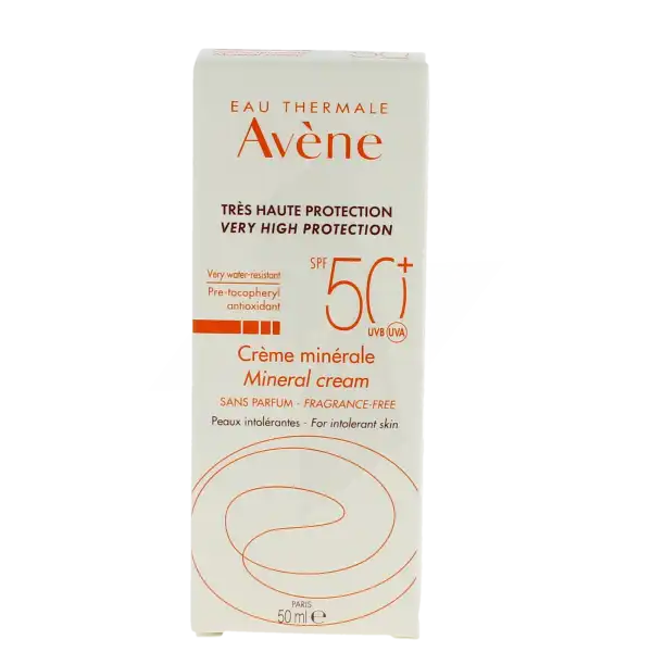 Avène Eau Thermale Solaire Crème Minérale Spf50 50 Ml