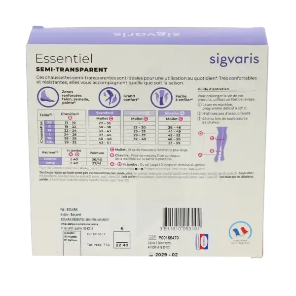 Sigvaris Essentiel Semi-transparent Chaussettes  Femme Classe 3 Dune X Large Normal