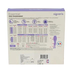 Sigvaris Essentiel Semi-transparent Bas Auto-fixants  Femme Classe 2 Naturel Medium Normal