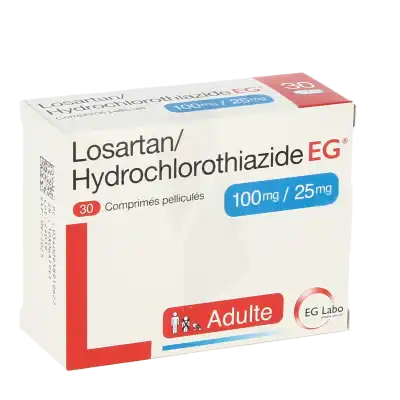 Losartan/hydrochlorothiazide Eg 100 Mg/25 Mg, Comprimé Pelliculé à TOULOUSE