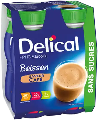Delical Boisson Sans Sucres Hp Hc Nutriment Café 4bouteilles/200ml à Montricoux