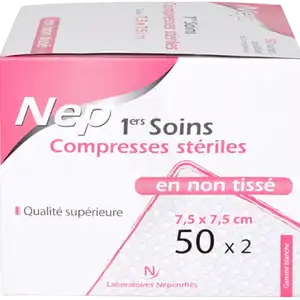 Nepenthes Premiers Soins Compresse Stérile Non Tissée 7,5x7,5cm 50sachx2 à Bordeaux