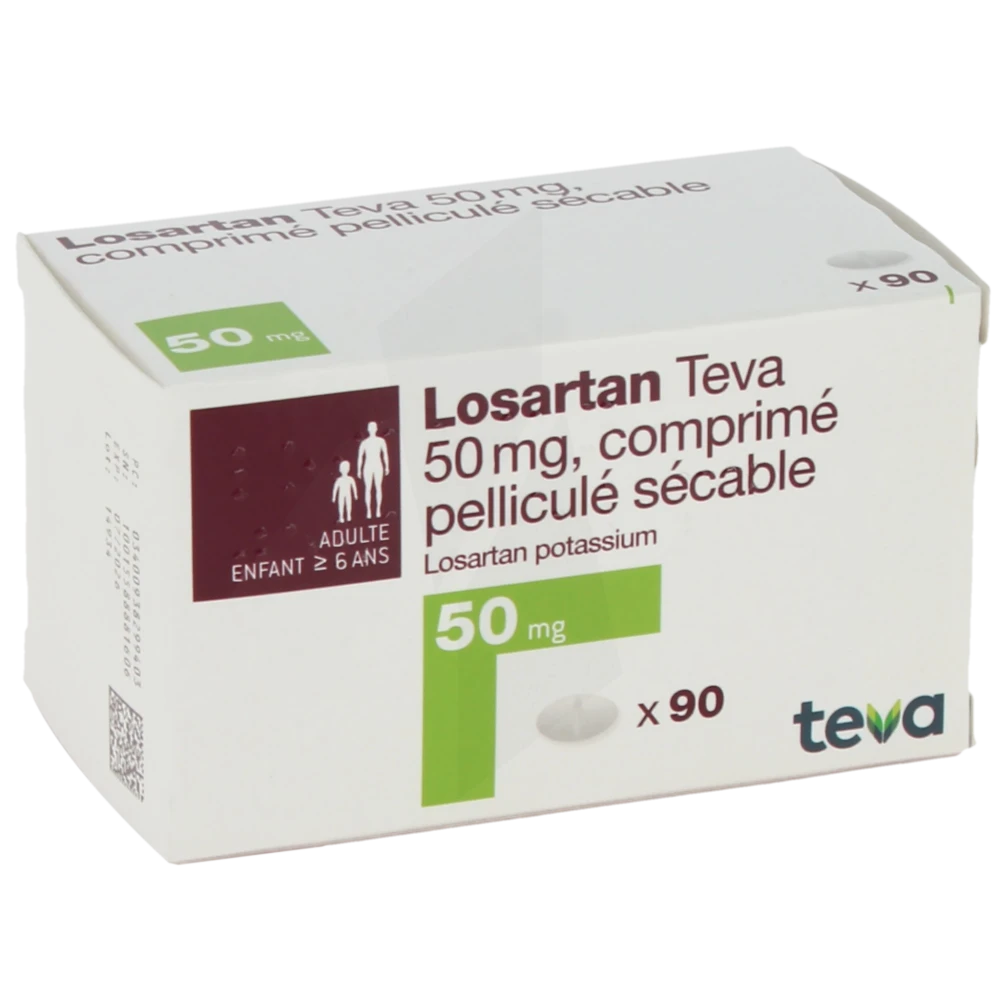 Losartan Teva 50 Mg, Comprimé Pelliculé Sécable