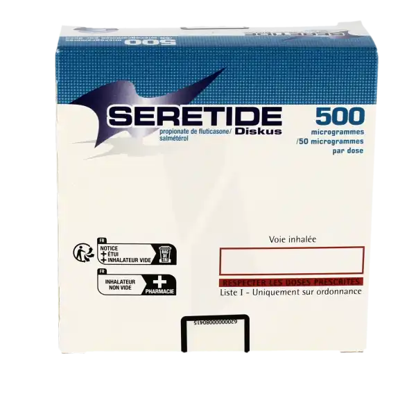 Seretide Diskus 500 Microgrammes/50 Microgrammes/dose, Poudre Pour Inhalation En Récipient Unidose