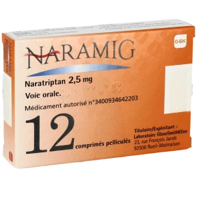 Naramig 2,5 Mg, Comprimé Pelliculé