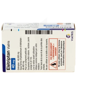 Eletriptan Viatris 40 Mg, Comprimé Pelliculé