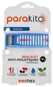 Parakito Grafic Bracelet Rechargeable Anti-moustique Adulte Marin B/2