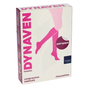 Sigvaris Dynaven Semi-opaque Chaussette Classe 2 Femme Beige Long S