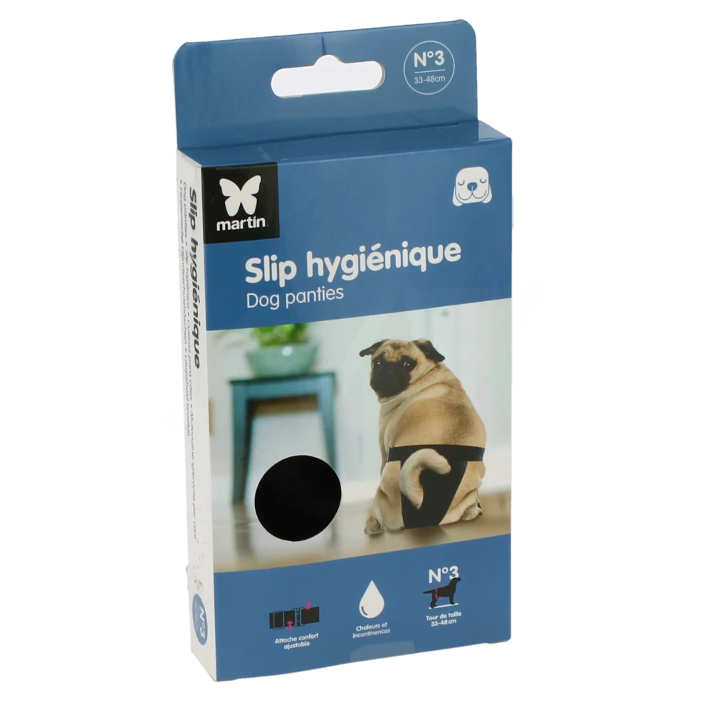 Doggli Culotte Hygiénique Chienne Noir T3 40/49cm