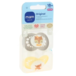 Mam Original Sucette Silicone +18mois Animaux B/2