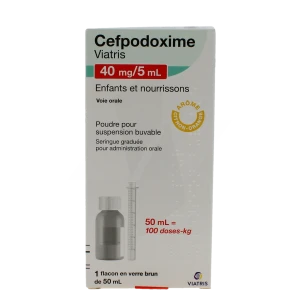 Cefpodoxime Viatris Enfants Et Nourissons 40 Mg/5 Ml, Poudre Pour Suspension Buvable