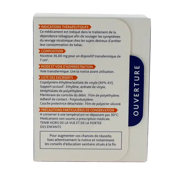 Niquitin 7 Mg/24 Heures, Dispositif Transdermique
