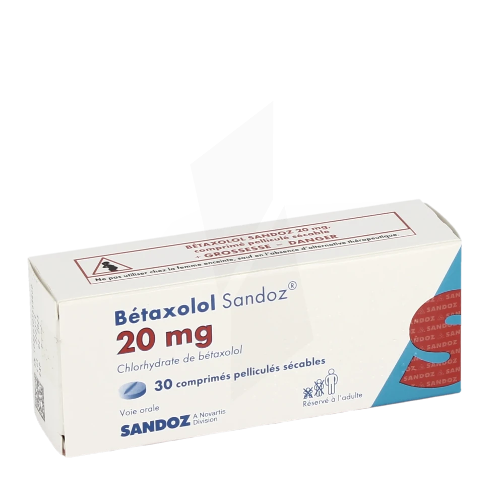 Betaxolol Sandoz 20 Mg, Comprimé Pelliculé Sécable
