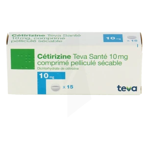 Cetirizine Teva Sante 10 Mg, Comprimé Pelliculé Sécable