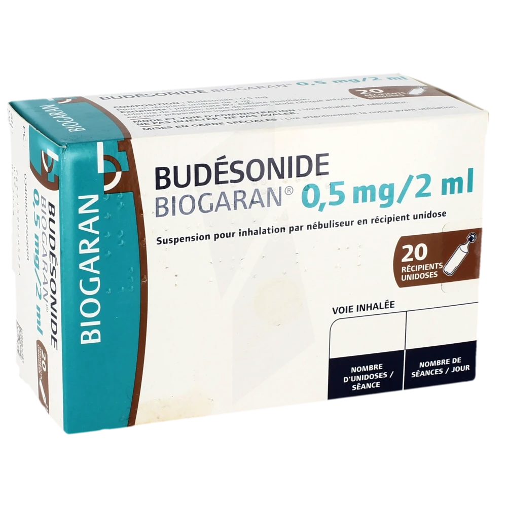 Budesonide Biogaran 0,5 Mg/2 Ml, Suspension Pour Inhalation Par Nébuliseur En Récipient Unidose