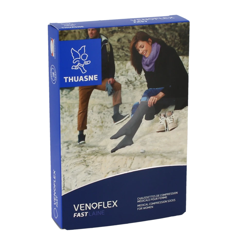 Thuasne Venoflex Fast 2 Chaussette Laine Femme Torsades écru T2n