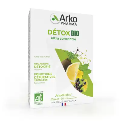 Arkofluide Bio Ultraextract Solution Buvable Détox 20 Ampoules/10ml à JOUE-LES-TOURS
