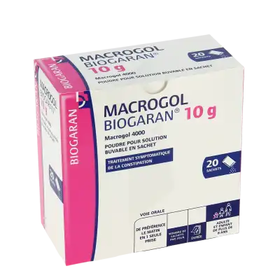 Macrogol Biogaran 10 G, Poudre Pour Solution Buvable En Sachet-dose à Gradignan