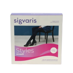 Sigvaris Styles Opaque Bas Auto-fixants  Femme Classe 2 Beige RosÉ Small Normal