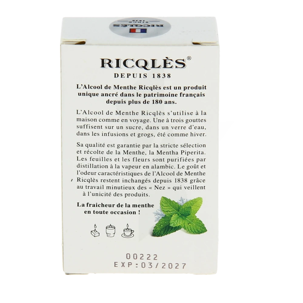 Nouvelle Pharmacie du Prepaou - Parapharmacie Ricqles 80° Alcool De Menthe  30ml - Istres