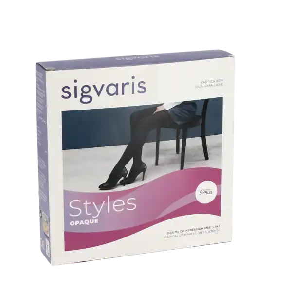 Sigvaris Styles Opaque Collant  Femme Classe 2 Noir Medium Long