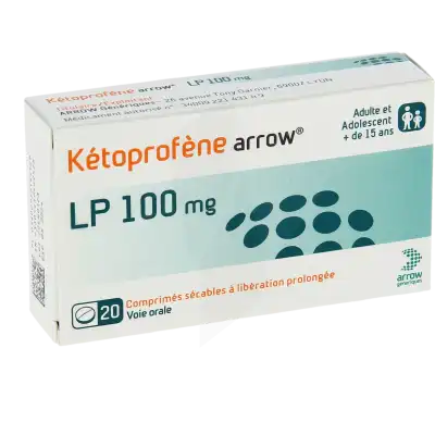 Ketoprofene Arrow Lp 100 Mg, Comprimé Sécable à Libération Prolongée à BRUGES
