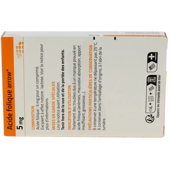 Acide Folique Arrow 5 Mg, Comprimé