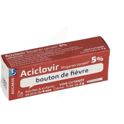 Aciclovir Biogaran Conseil 5 % Cr T/2g à STRASBOURG
